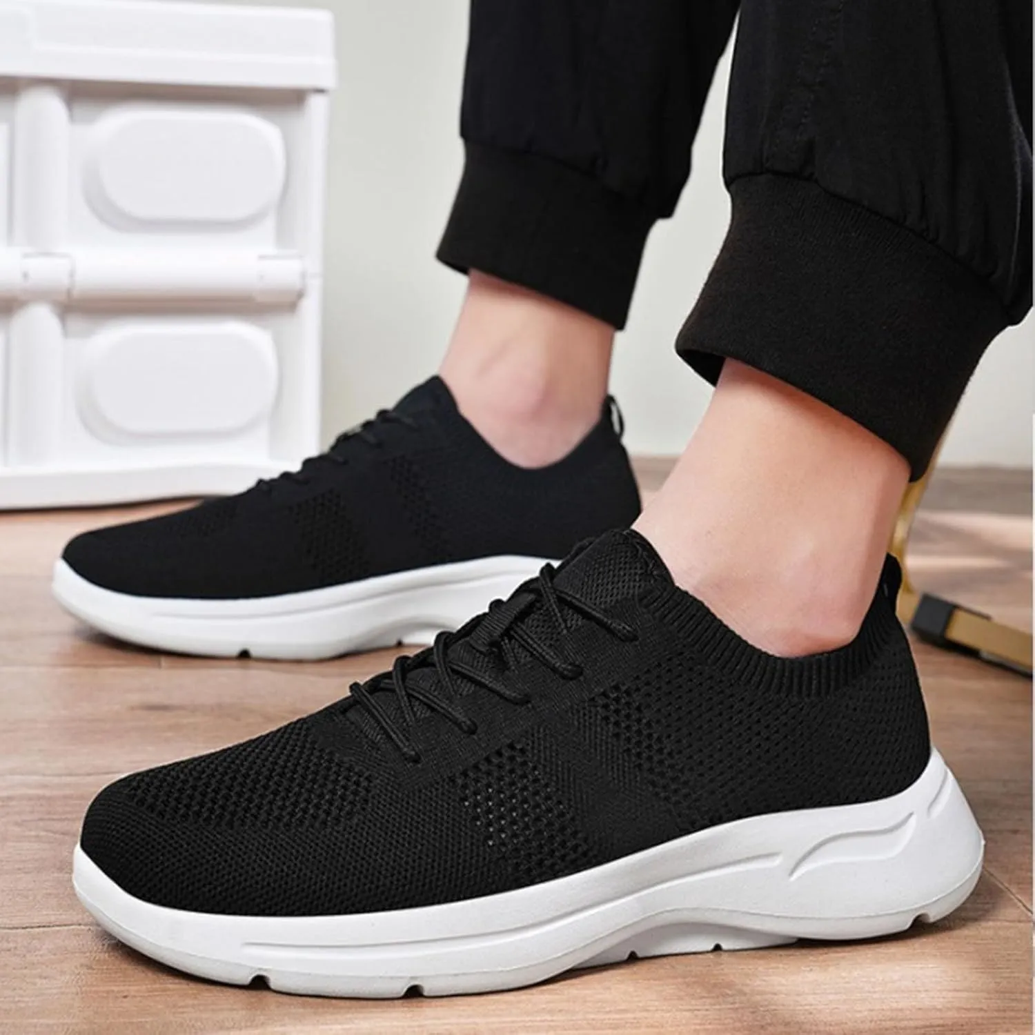 Men's Casual Dress Shoes Comfort Walking Shoes Mesh Running Shoes for Women Arch Support Casual Shoes Trendy Slip On Sneakers Steel Toe Tennis Shoe Trainers Shoe