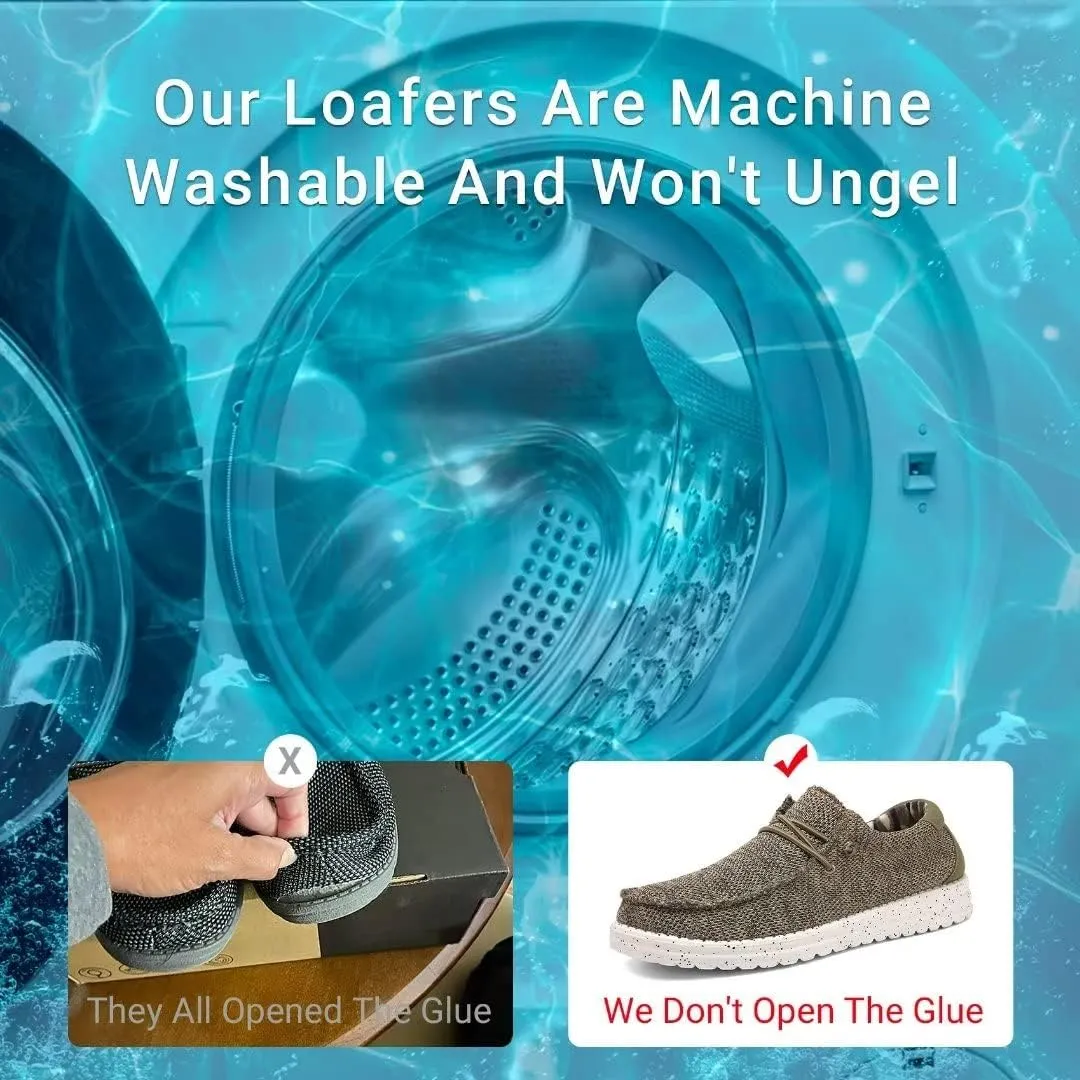 Mens Machine-Washable Casual Loafers, Men Slip On Comfortable and Breathable Boat Shoes for Work, Casual, Walk, Traveling, Beach, Gifts for Men, Zapatos Mocasines para Hombre