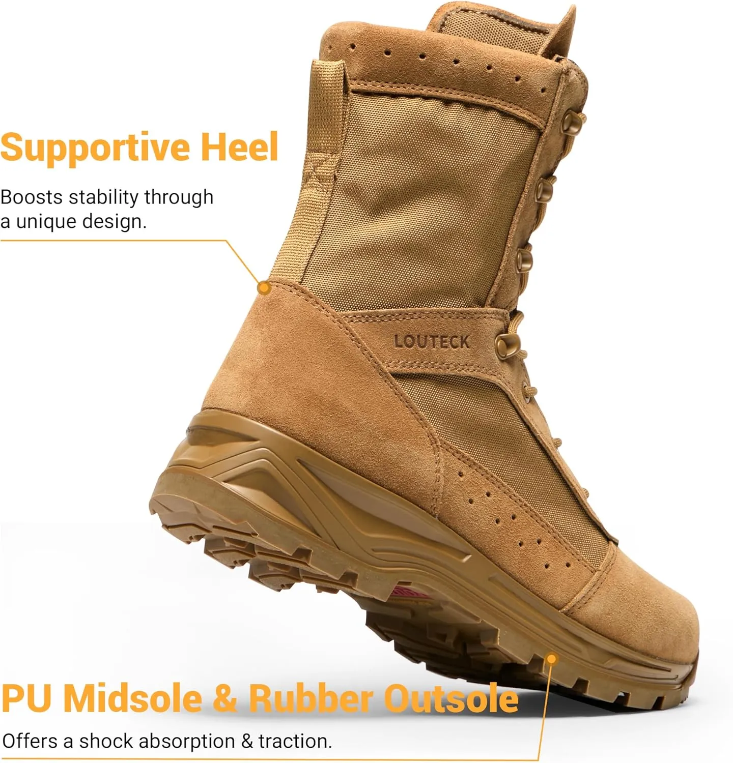 Men's Military & Tactical Boots – Waterproof & Comfortable Boots for Men, Perfect for Work, EMS, Hiking, and Combat