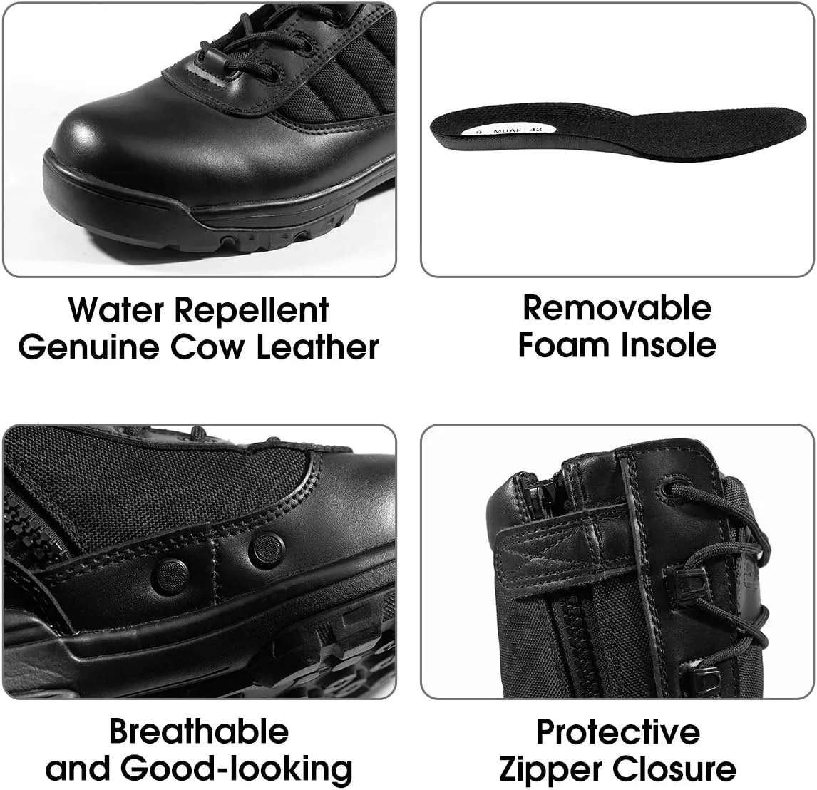 Men's Military Tactical Boots Army Jungle Boots with Zipper