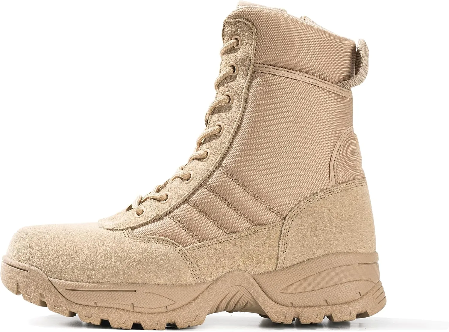 Men's Military Tactical Combat Boots Side Zipper Work Motorcycle Boots 8 inch