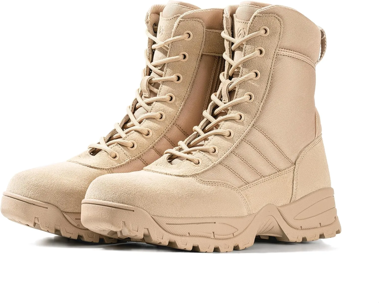 Men's Military Tactical Combat Boots Side Zipper Work Motorcycle Boots 8 inch