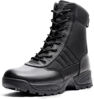 Men's Military Tactical Combat Boots Side Zipper Work Motorcycle Boots 8 inch