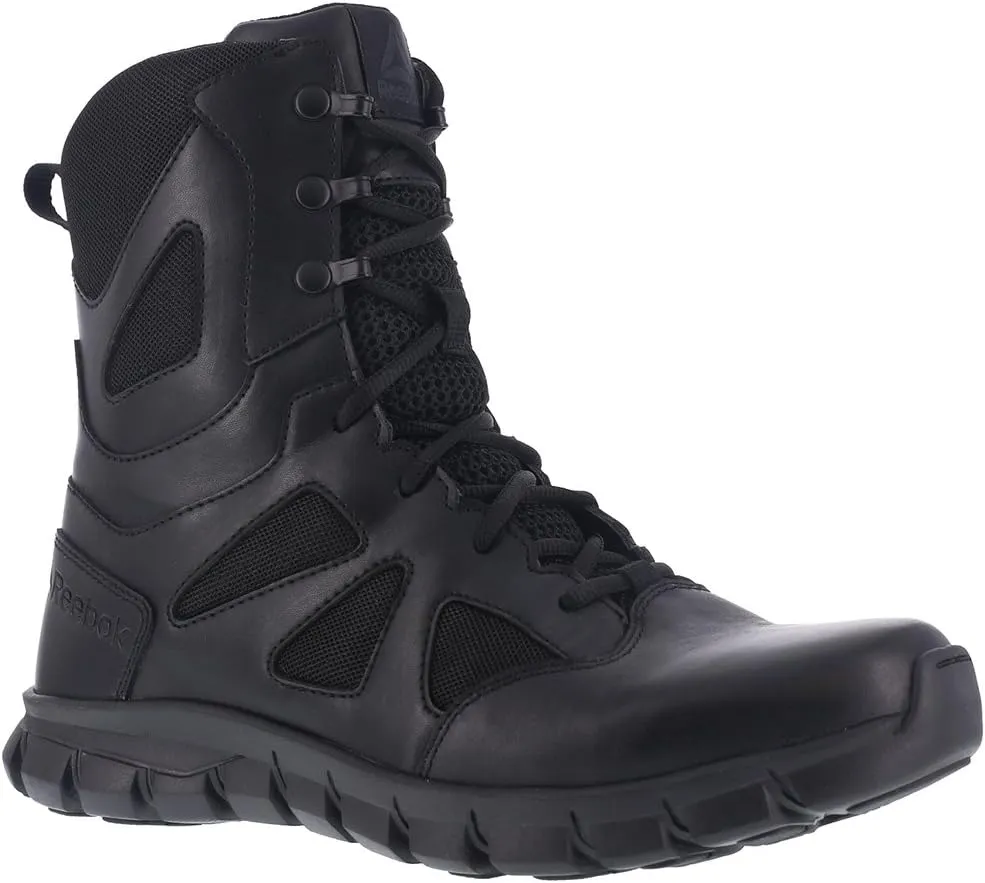Men's Rb8805 Sublite Cushion Soft Toe 8" Tactical Boot with Side Zipper Black Military