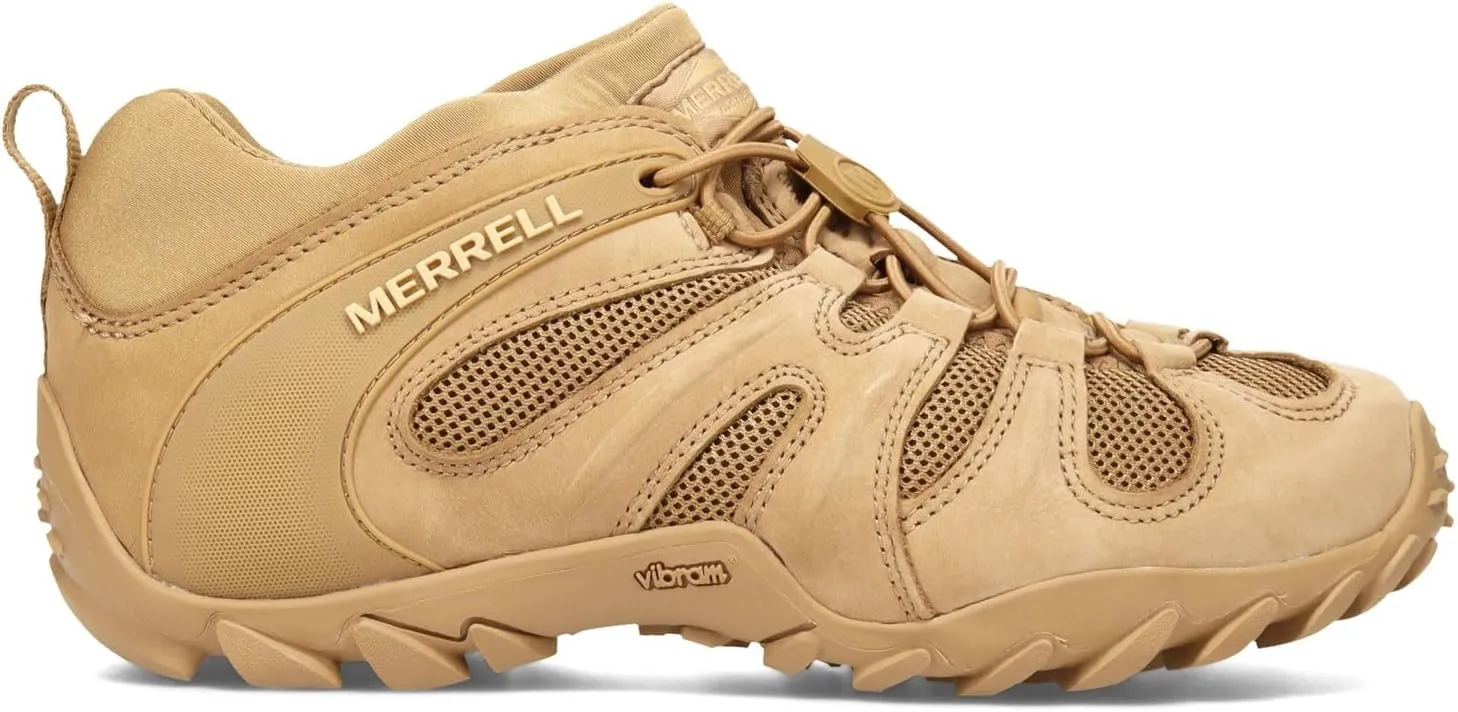 Merrell Men's Chameleon 8 Stretch Tactical Work Shoes, Waterproof Nubuck & Mesh Upper Ultra-Lightweight Hiking Combat Boots