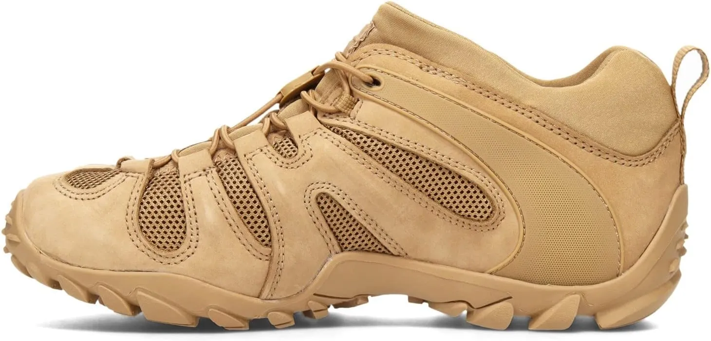 Merrell Men's Chameleon 8 Stretch Tactical Work Shoes, Waterproof Nubuck & Mesh Upper Ultra-Lightweight Hiking Combat Boots