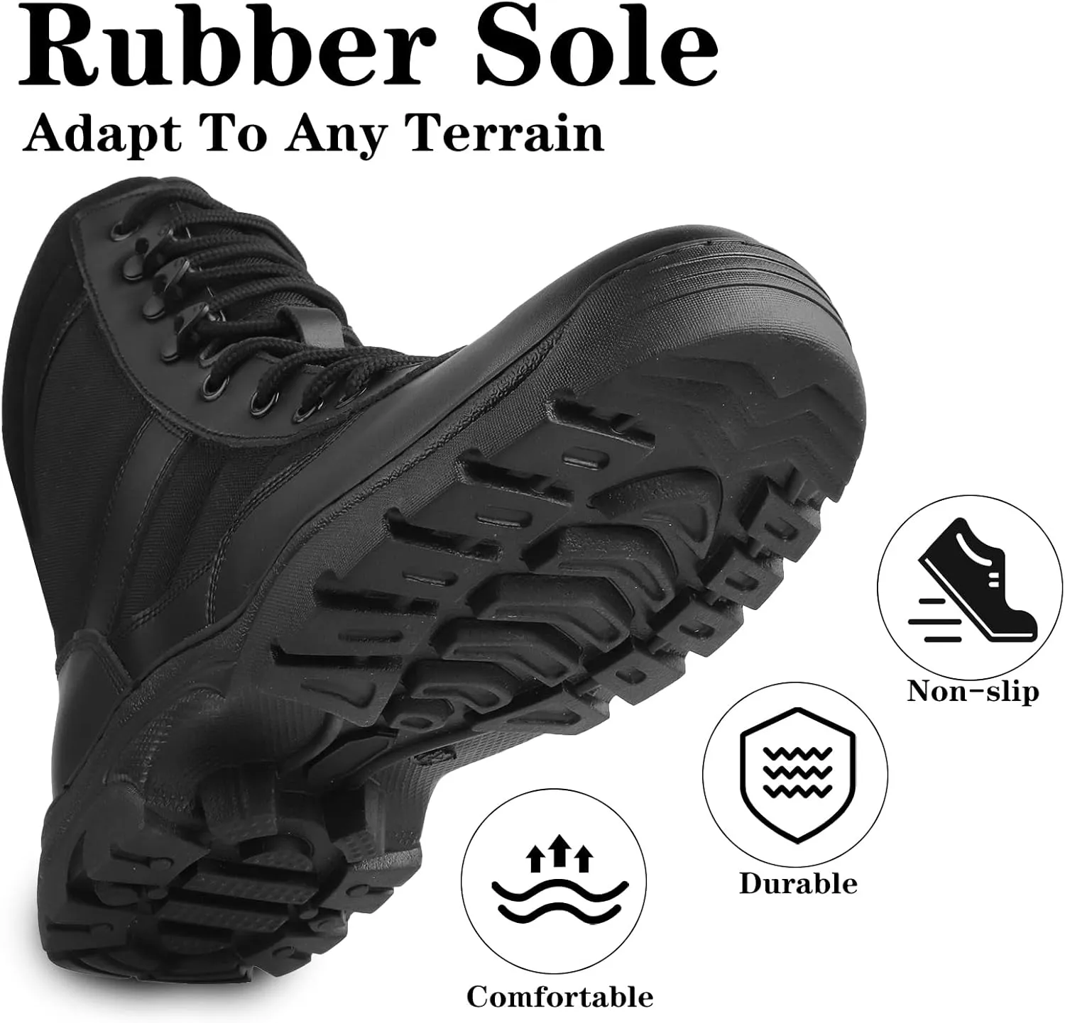 Military Tactical Combat Boots for Men Side Zipper Army Police Work Boots Anti-slip for Security Duty Desert