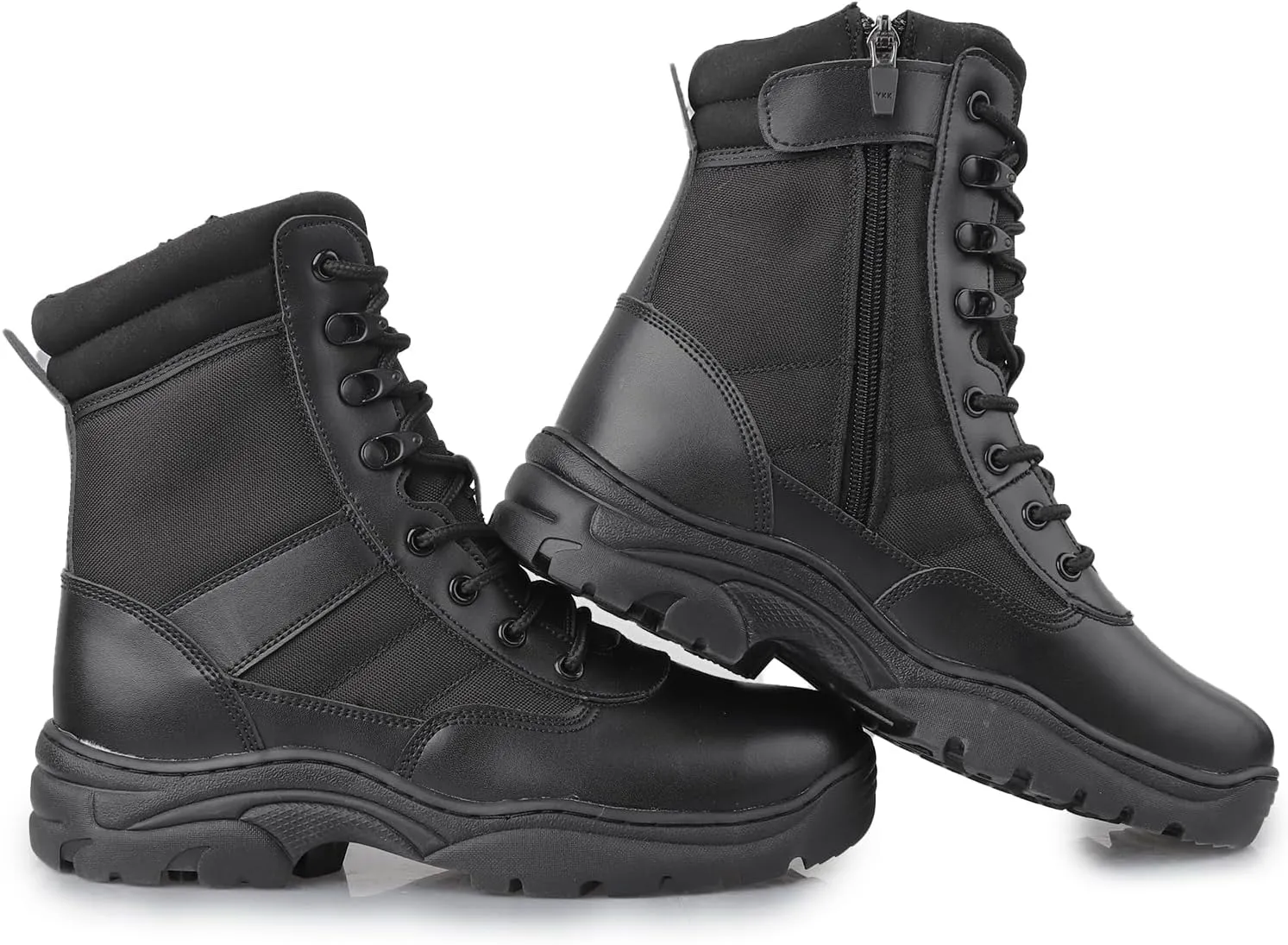 Military Tactical Combat Boots for Men Side Zipper Army Police Work Boots Anti-slip for Security Duty Desert