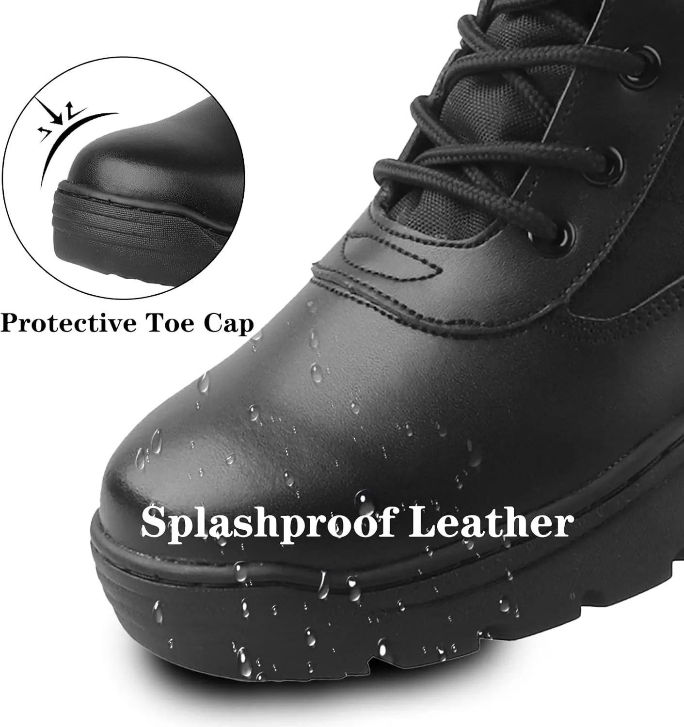 Military Tactical Combat Boots for Men Side Zipper Army Police Work Boots Anti-slip for Security Duty Desert