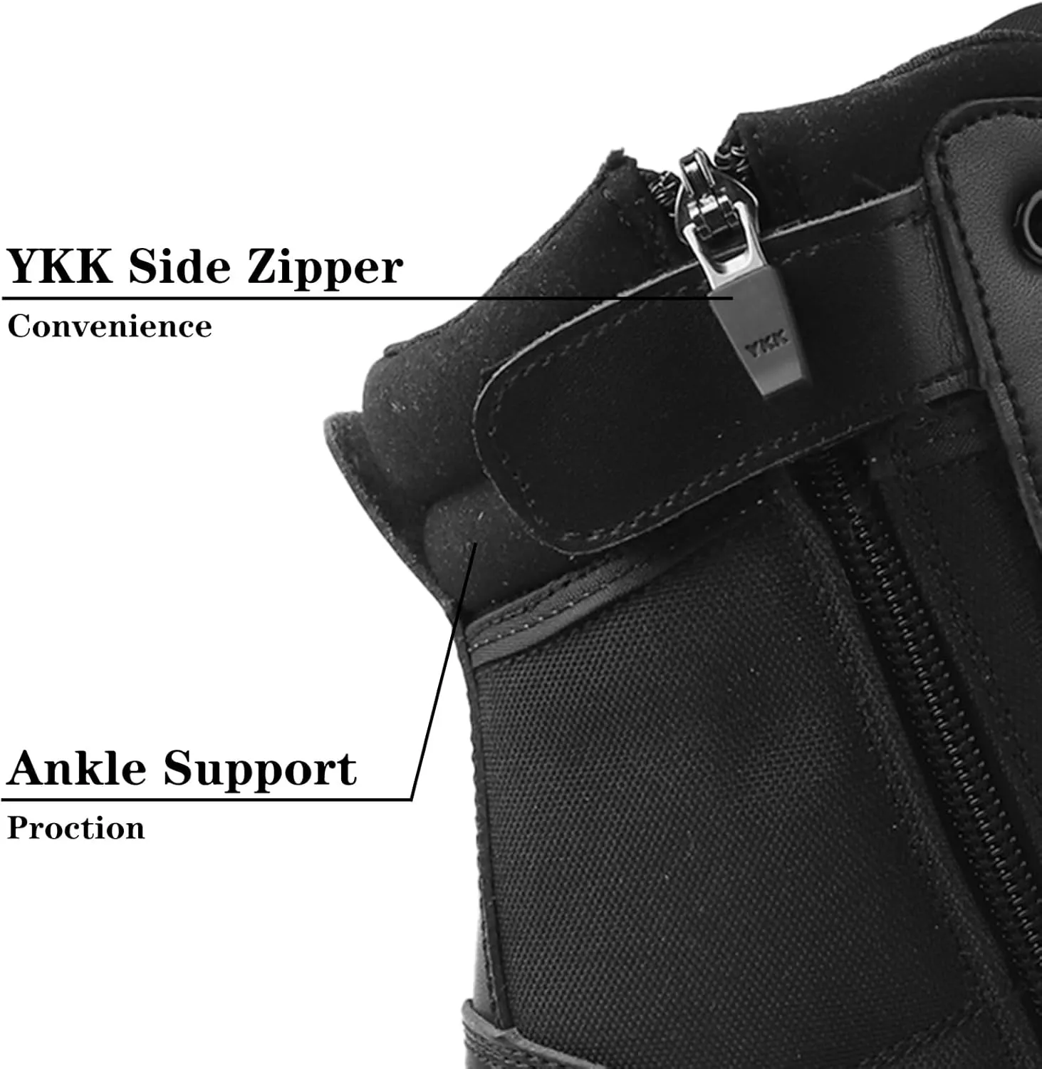 Military Tactical Combat Boots for Men Side Zipper Army Police Work Boots Anti-slip for Security Duty Desert