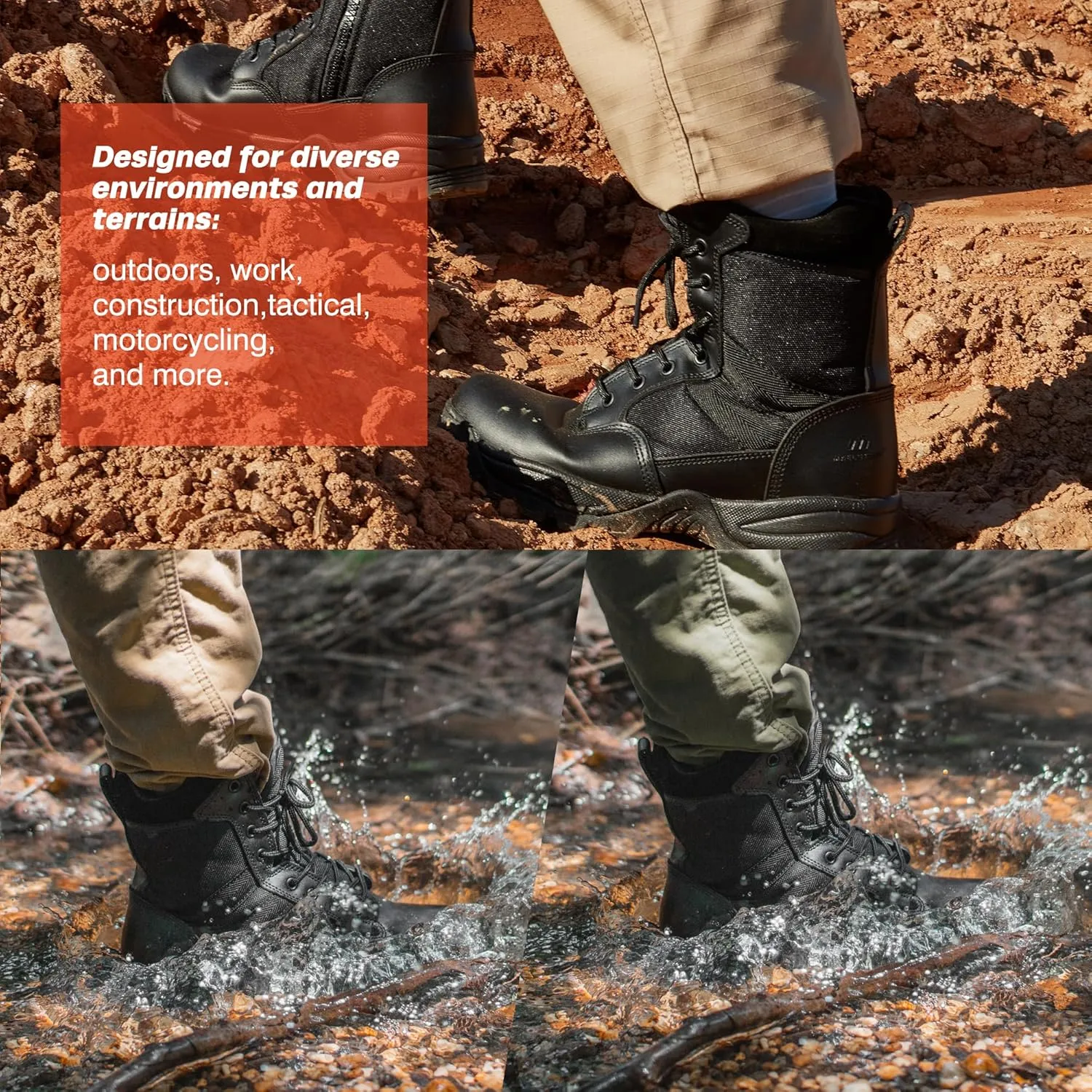 Military Tactical Work Boots for Hiking Motorcycling EMS EMT and Combat Outdoors