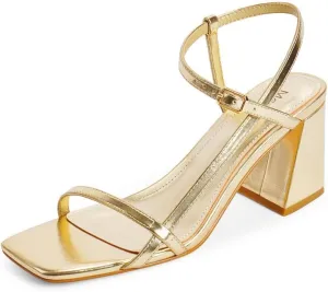 Modatope Women's Chunky Heel Square Toe Sandals - Red