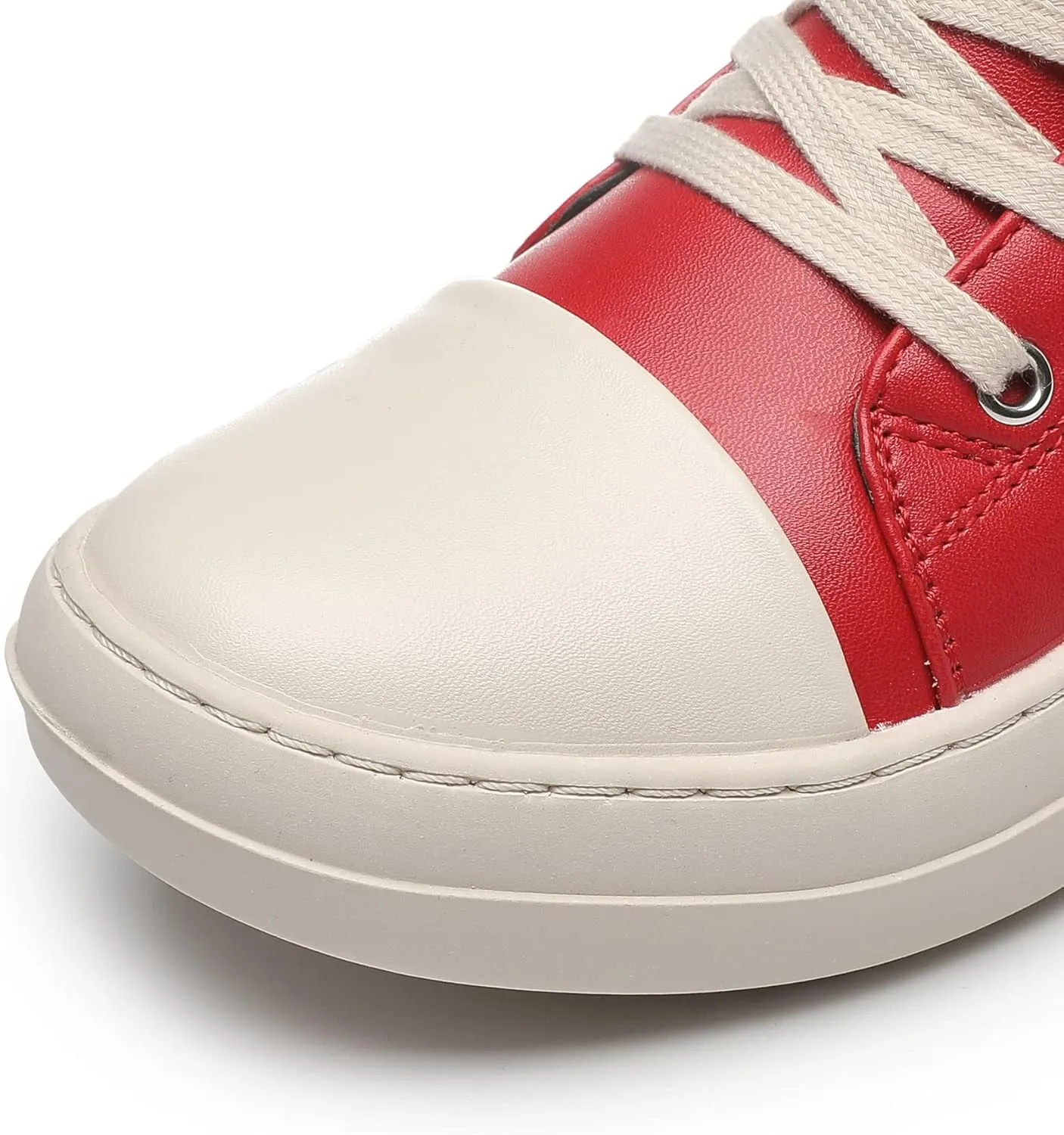 MOFEEDOUKA Womens High Top Sneakers Lace Up Comfort Platform Walking Canvas Shoes with Zipper