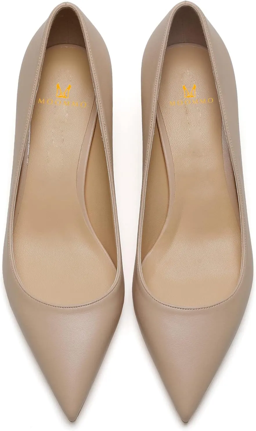 MOOMMO Low Kitten Heel Pumps for Women Pointed Toe Satin Dress Shoes Slip On 1 Inch Low Heel Work Pumps Comfy Basic Casual Office Evening Party Bridal Pump Shoes 4-13 M US