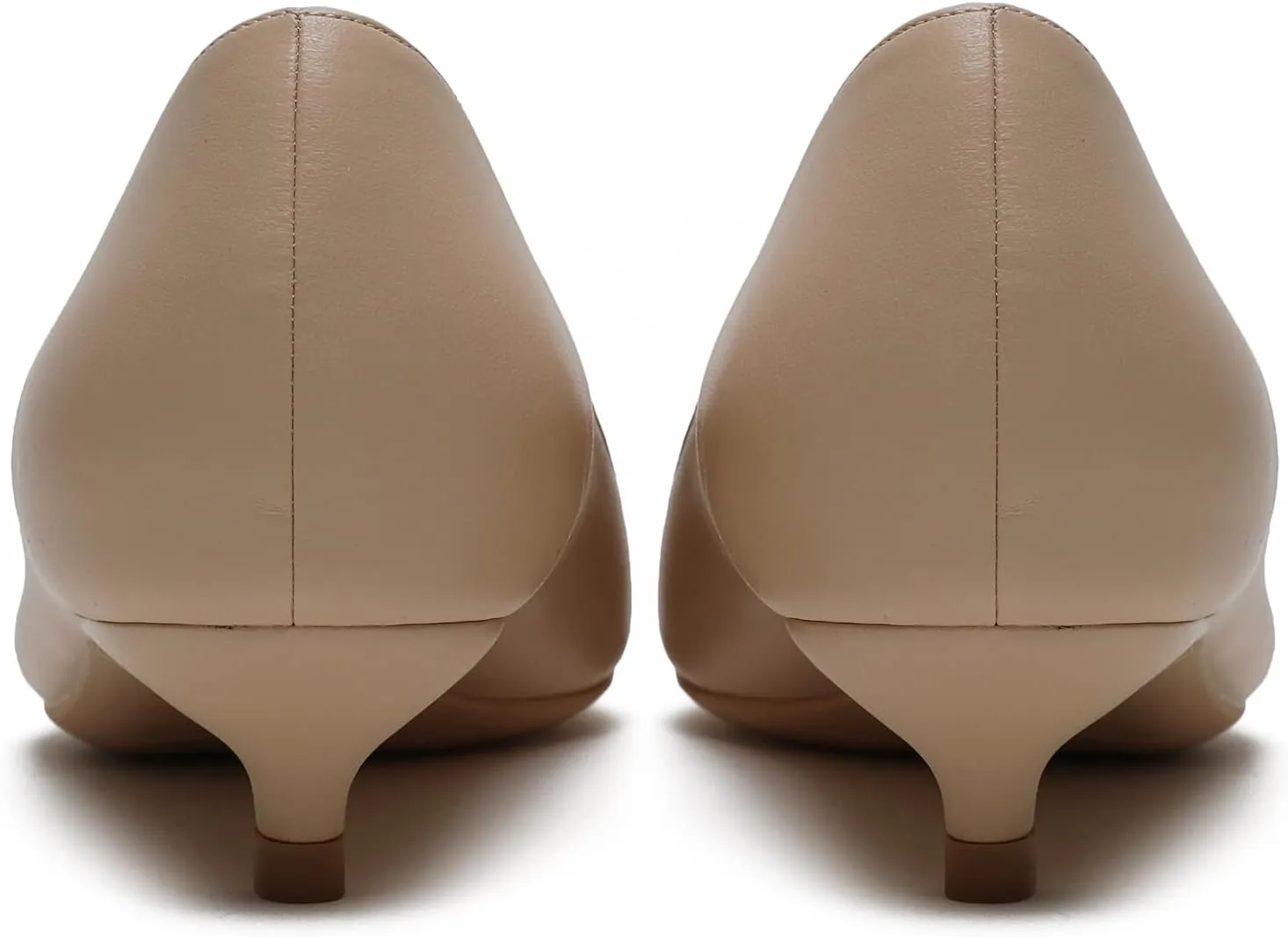 MOOMMO Low Kitten Heel Pumps for Women Pointed Toe Satin Dress Shoes Slip On 1 Inch Low Heel Work Pumps Comfy Basic Casual Office Evening Party Bridal Pump Shoes 4-13 M US
