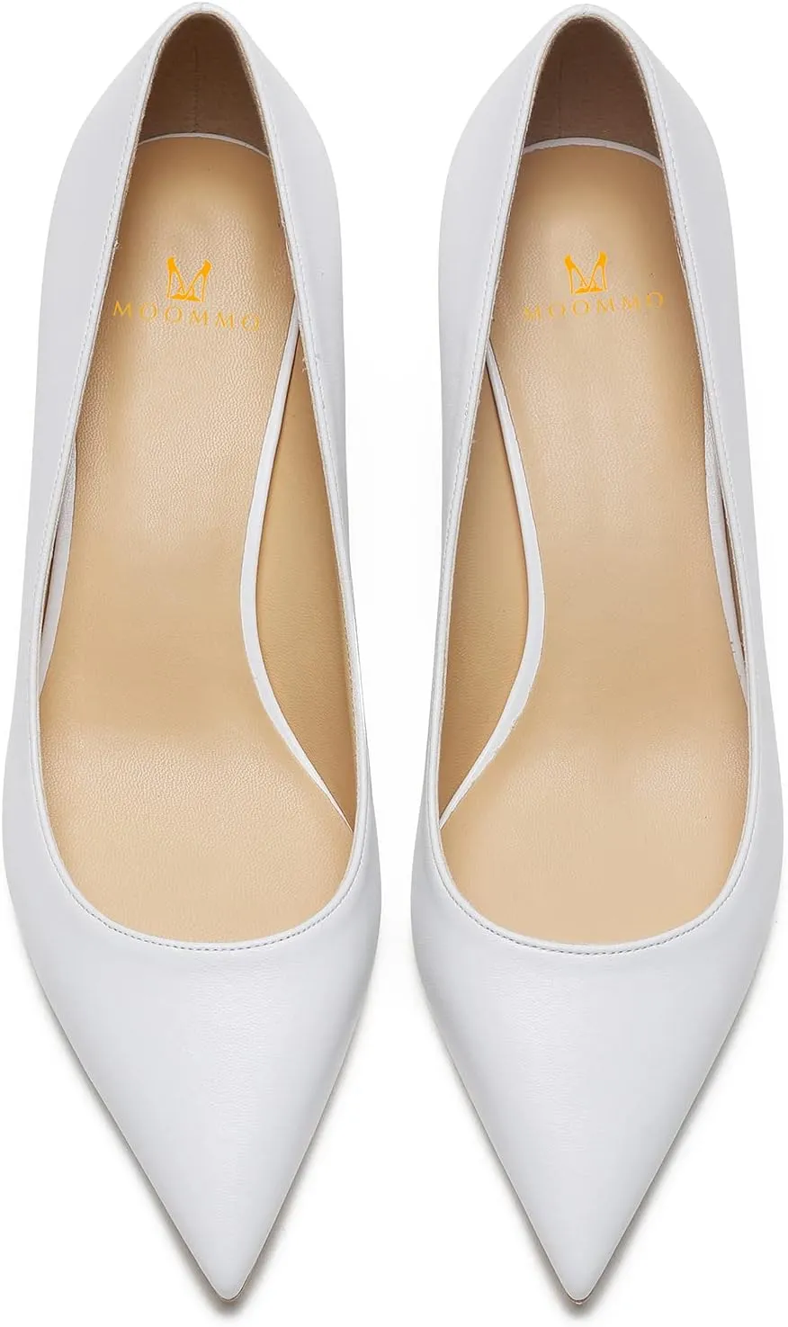 MOOMMO Low Kitten Heel Pumps for Women Pointed Toe Satin Dress Shoes Slip On 1 Inch Low Heel Work Pumps Comfy Basic Casual Office Evening Party Bridal Pump Shoes 4-13 M US