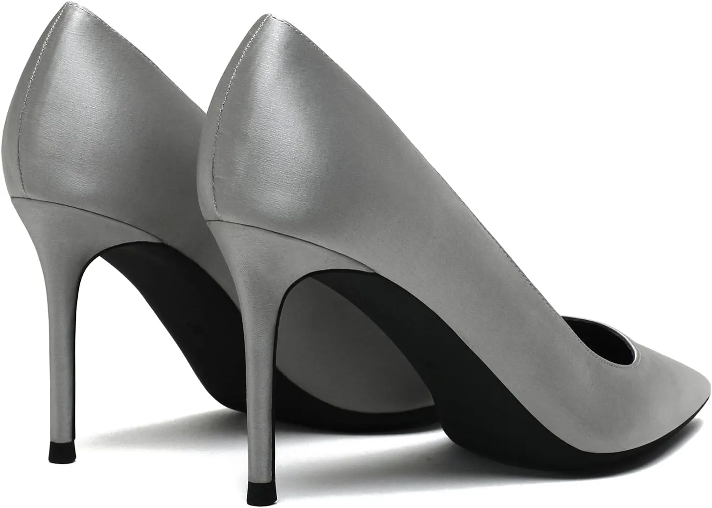 MOOMMO Women Classic High Heels Pumps Shoes Pointed Toe Slip On Satin Heels Stiletto Dress Shoes Pointed Closed Toe 3" Kitten Heel Sandals Office Ladies Bridal Wedding Party Formal Basic 4-13 M US