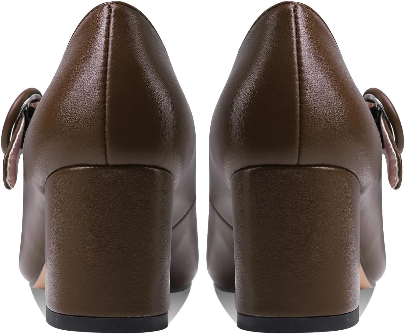 MOOMMO Women Classic Mary Jane Heels Pumps Shoes Ankle Strap Closed Round Toe Dress Sandals Chunky Block Heels Comfort Wedding Party Evening Pump Mid Heel Basic Office Work Shoes Elegant 4-11 M US