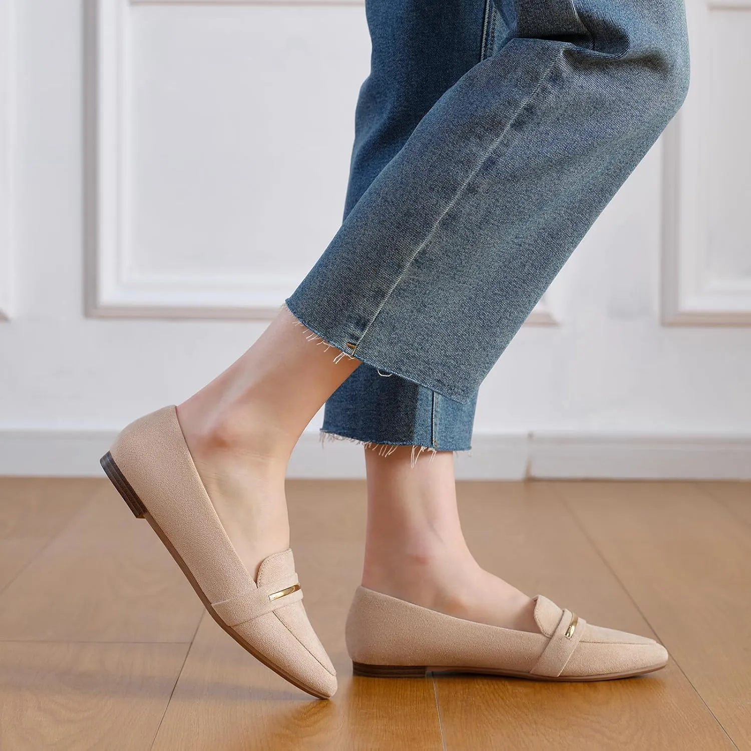 MUSSHOE Flats Shoes Women Pointed Toe Womens Flats Loafers