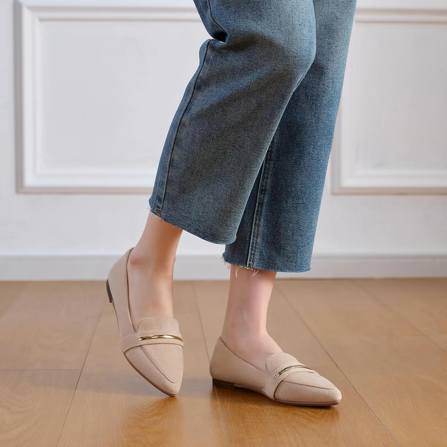MUSSHOE Flats Shoes Women Pointed Toe Womens Flats Loafers