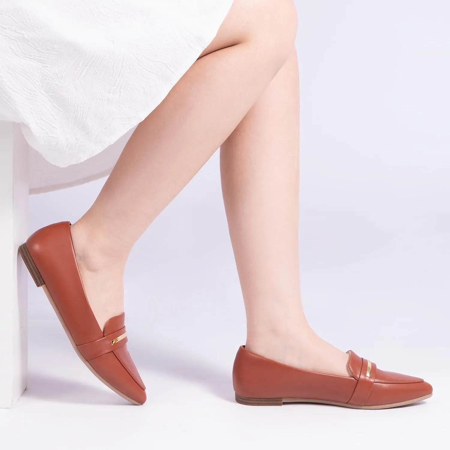 MUSSHOE Flats Shoes Women Pointed Toe Womens Flats Loafers