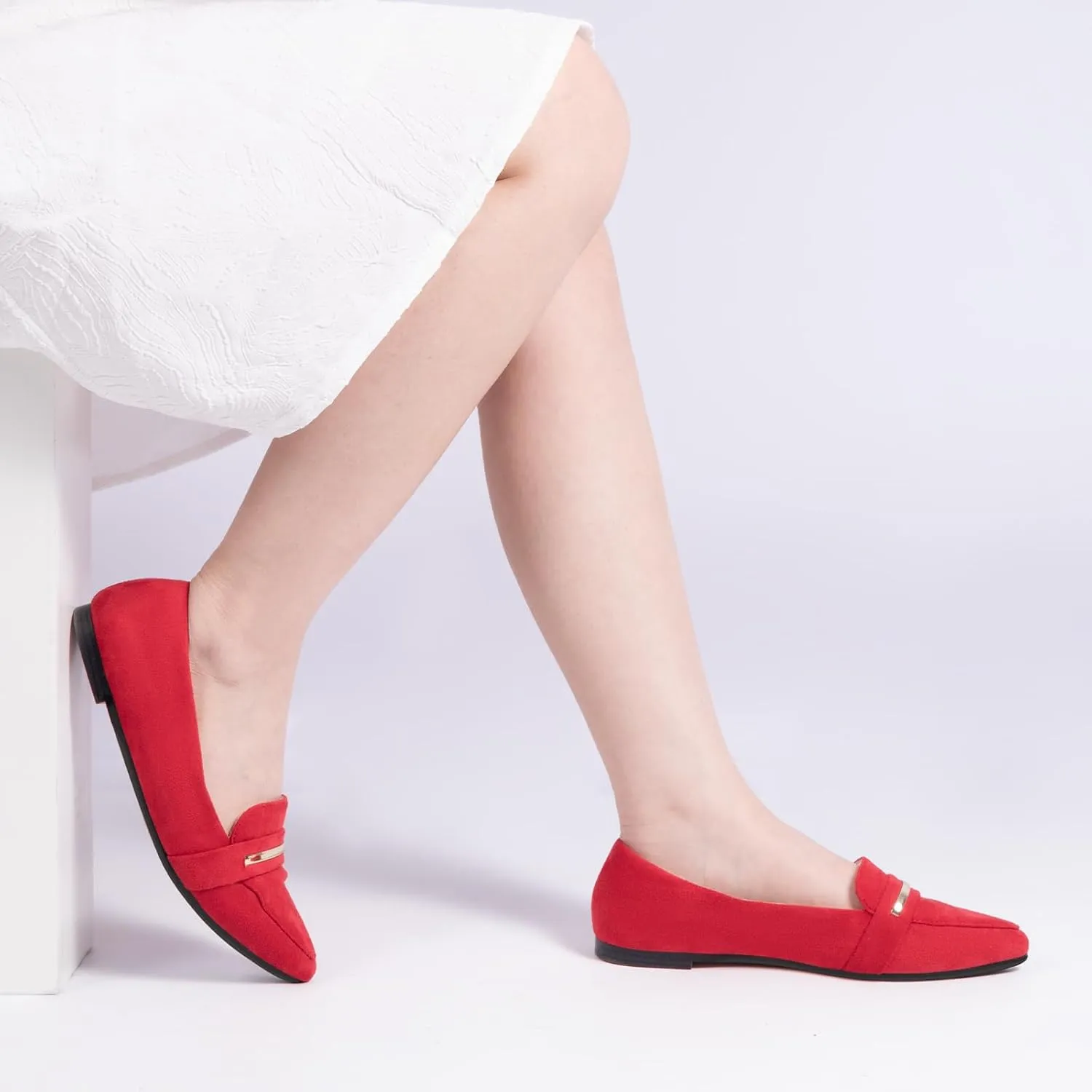 MUSSHOE Flats Shoes Women Pointed Toe Womens Flats Loafers