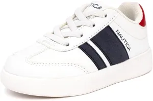 Nautica Boys Girls Casual Fashion Shoes – Comfortable Soccer Classic Walking Tennis Sneakers for Kids – Breathable, Lightweight & Flexible (Lace Up/Bungee) (Low-Top/High Top)