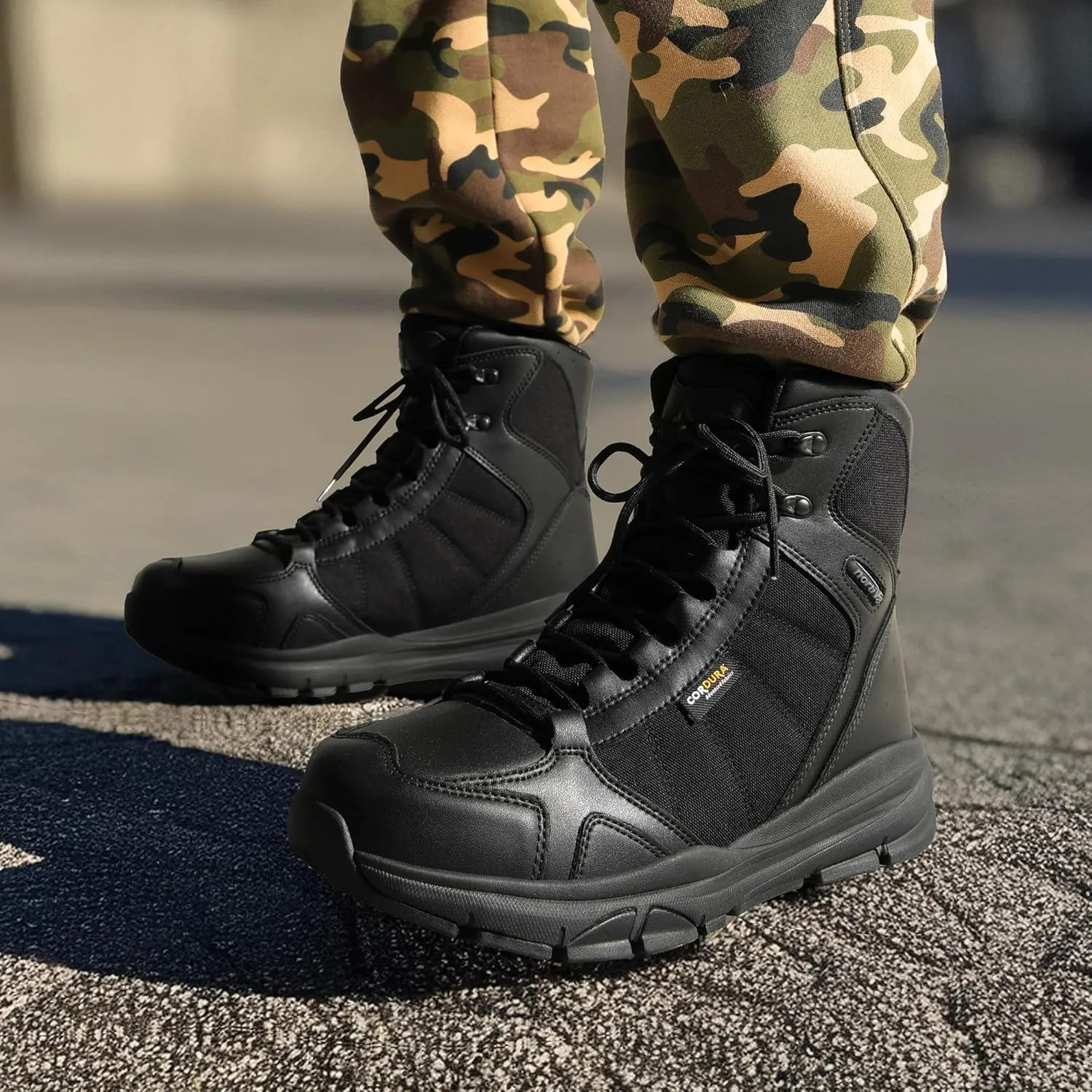 NORTIV 8 Men's Lightweight Military Tactical Work Boots Outdoor Hiking Motorcycle Combat Boots