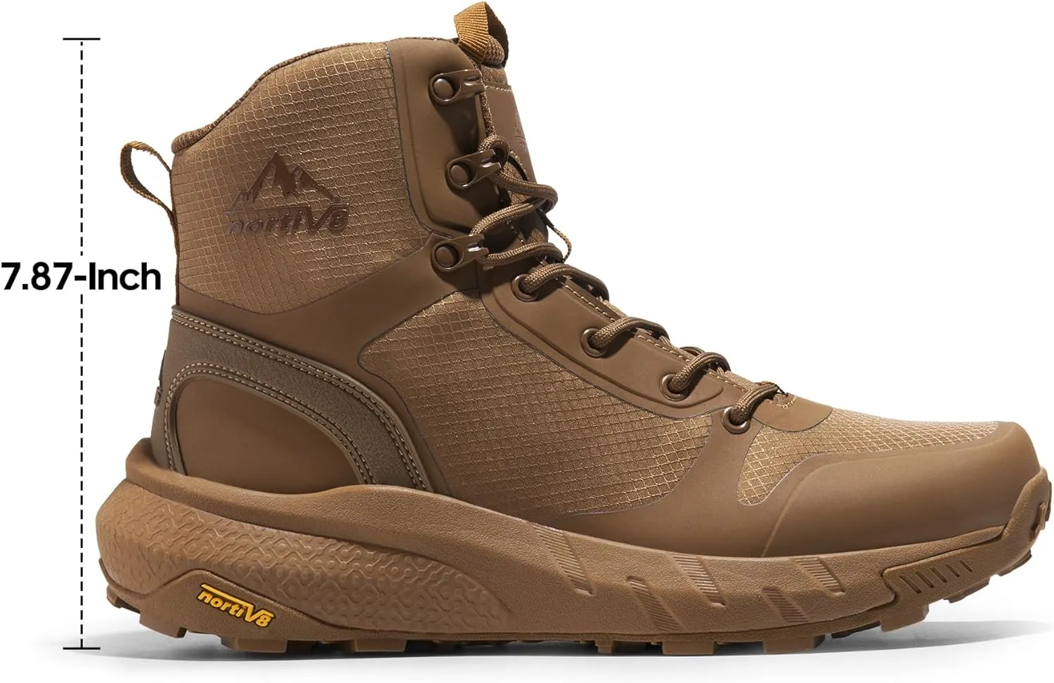 NORTIV 8 Men's Military Tactical Boot Lightweight Comfortable Boots for Work All Day Side Zipper Motorcycle Combat Hiking Boots 8 Inches Metrostrike