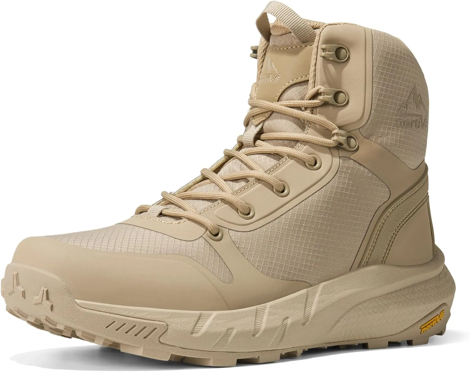 NORTIV 8 Men's Military Tactical Boot Lightweight Comfortable Boots for Work All Day Side Zipper Motorcycle Combat Hiking Boots 8 Inches Metrostrike