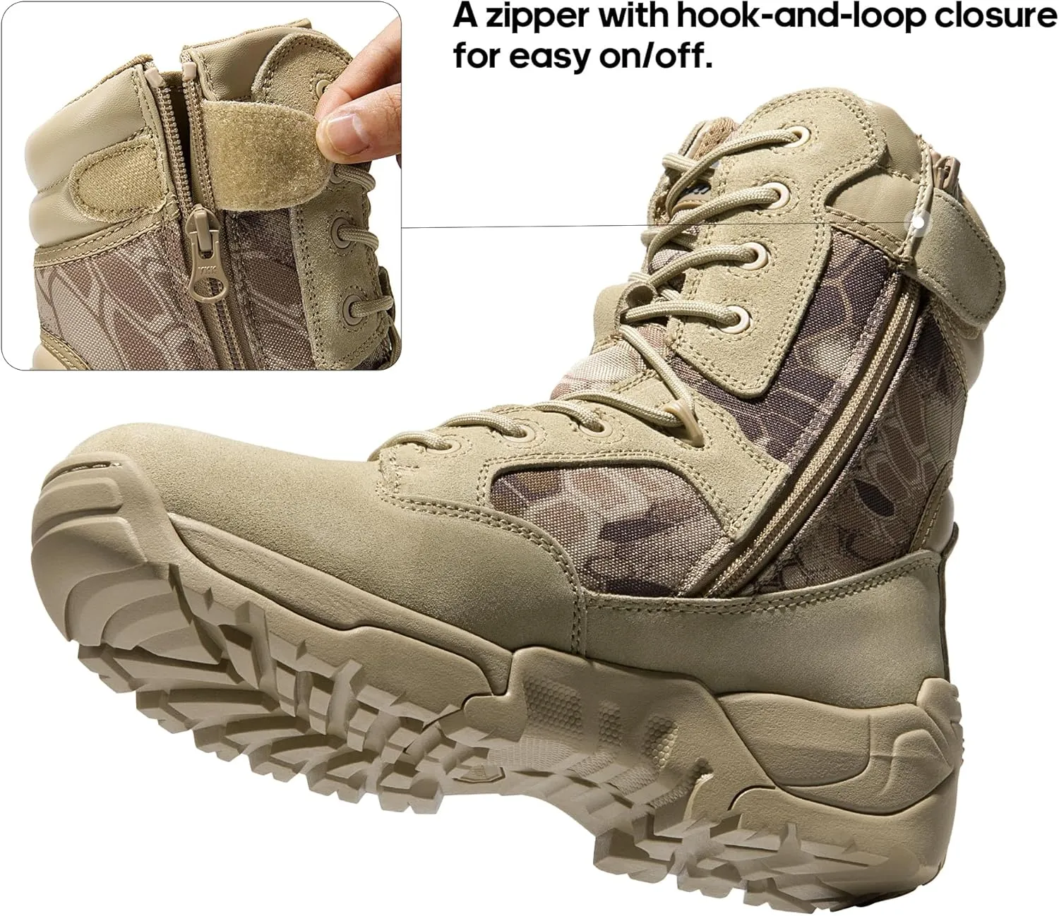 NORTIV 8 Men's Military Tactical Work Boots Hiking Motorcycle Combat Boots Response