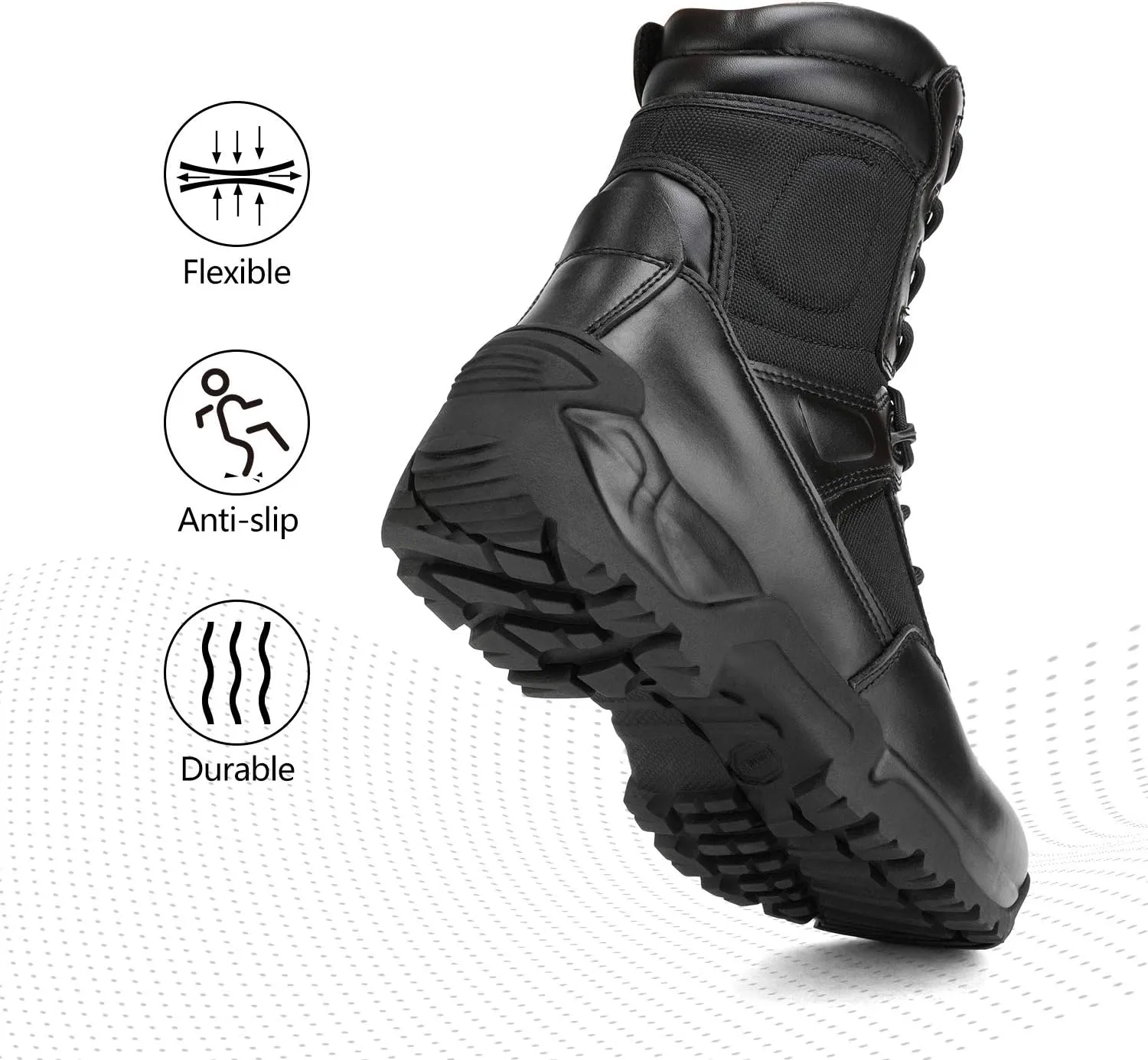 NORTIV 8 Men's Military Tactical Work Boots Hiking Motorcycle Combat Boots Response