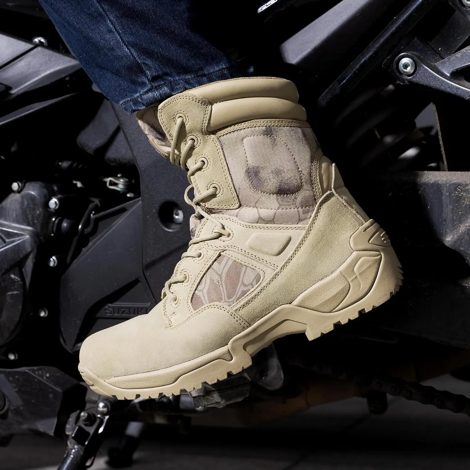 NORTIV 8 Men's Military Tactical Work Boots Hiking Motorcycle Combat Boots Response