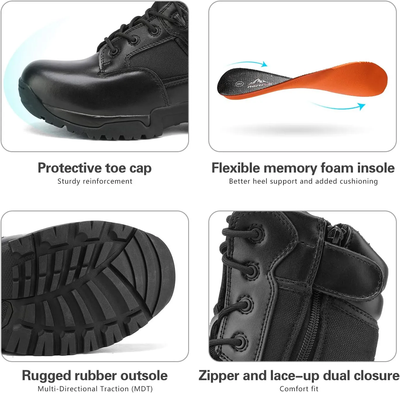 NORTIV 8 Men's Military Tactical Work Boots Hiking Motorcycle Combat Boots Response