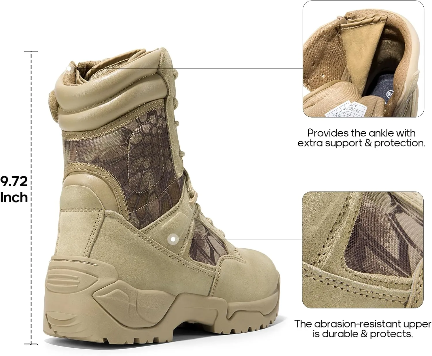 NORTIV 8 Men's Military Tactical Work Boots Hiking Motorcycle Combat Boots Response
