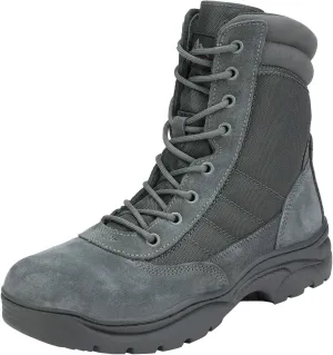 NORTIV 8 Men's Military Tactical Work Boots Side Zipper Leather Motorcycle Combat Boots Trooper(6-8 Inches)