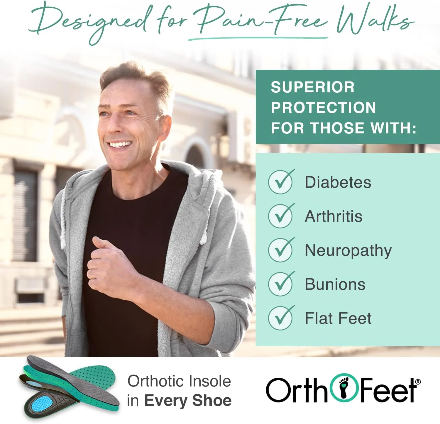 Orthofeet Men's Orthopedic Knit Lava Sneakers