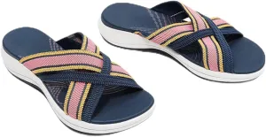 Orthopedic sandals, upgraded shock-absorbing sole sandals, elastic lightweight orthopedic open-toe sandals