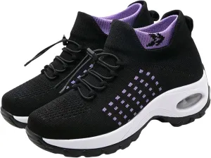 Orthopedic Sneakers Breathable Women Slip on Trainers Comfortable Shoes for Women Stretch Cushion Athletic Shoe Unisex Casual Thick Bottom Walking Shoe