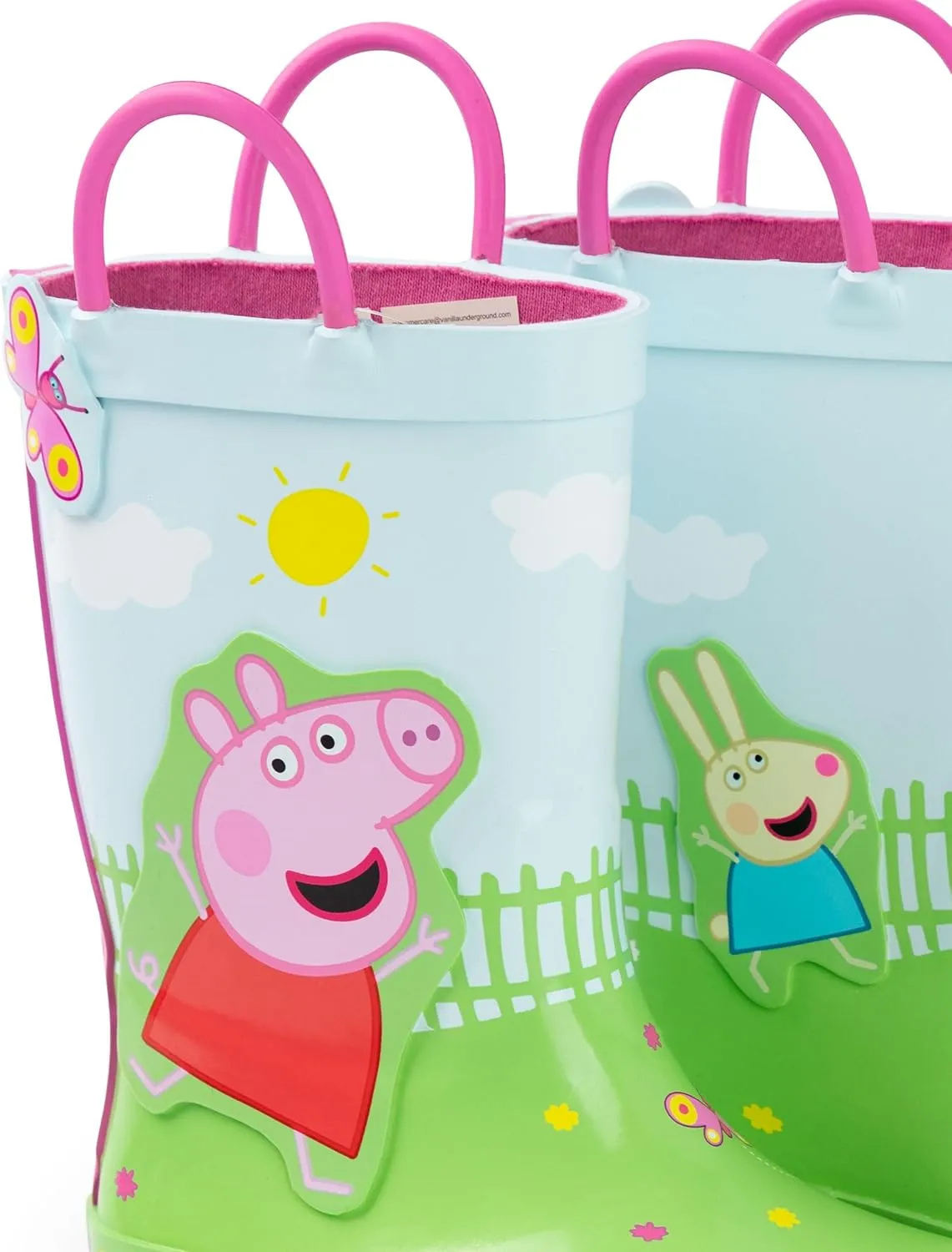 Peppa Pig Kids Wellington Boots | Childrens Handle Wellys and George Pig Print