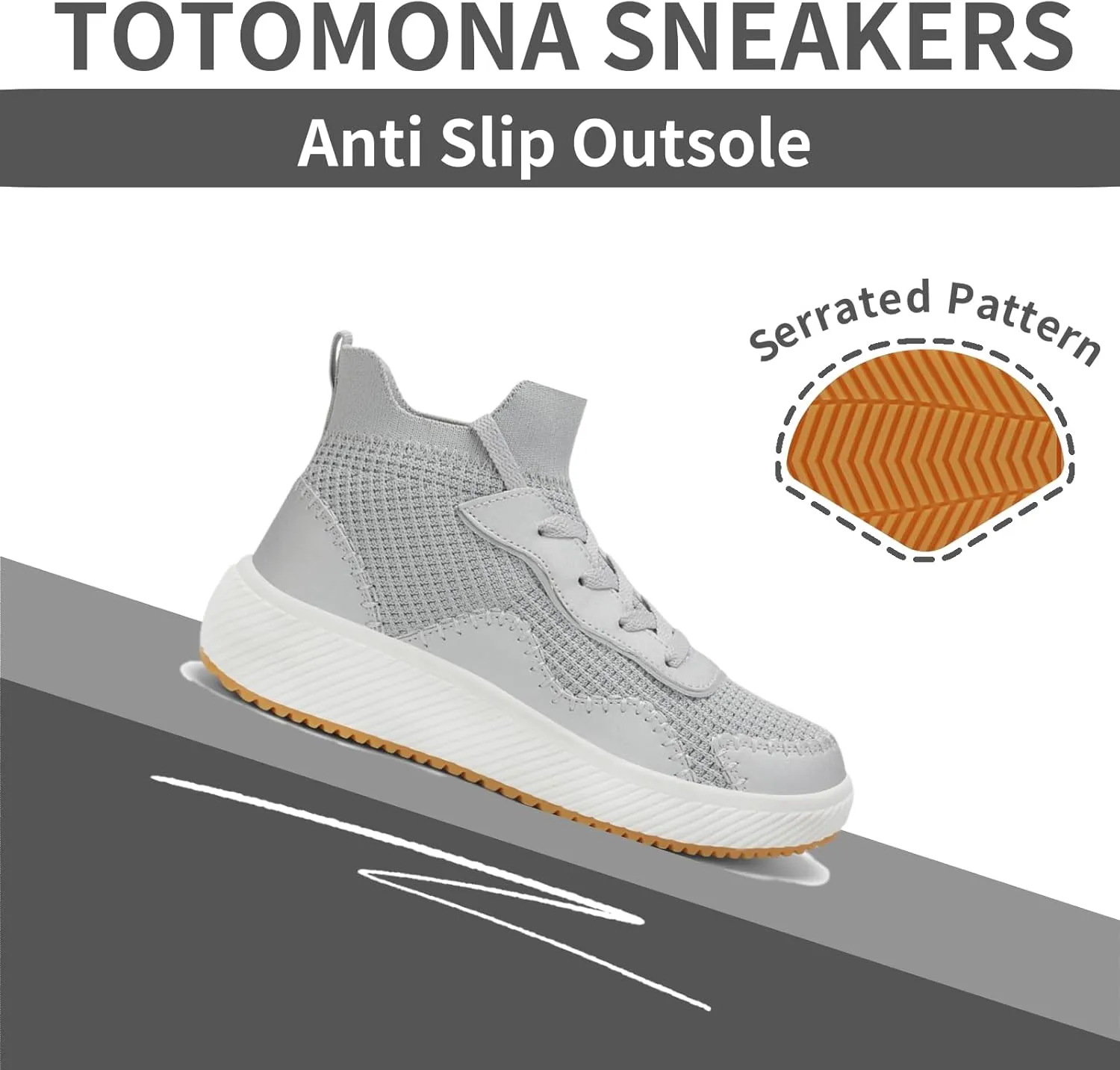 Platform Sneakers for Women- Stylish Knit Walking Shoes, High-Top Chunky Casual Tennis Sneakers for Breath Comfort
