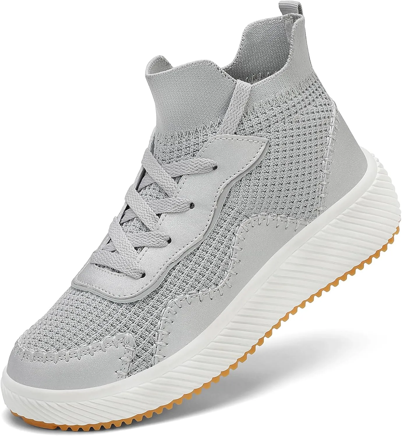 Platform Sneakers for Women- Stylish Knit Walking Shoes, High-Top Chunky Casual Tennis Sneakers for Breath Comfort