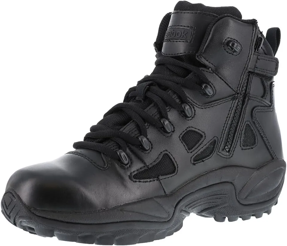 Reebok Work Men's Rapid Response RB Safety Toe 6" Stealth Boot with Side Zipper Military & Tactical