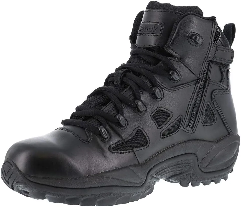Reebok Work Men's Rapid Response RB Safety Toe 6" Stealth Boot with Side Zipper Military & Tactical