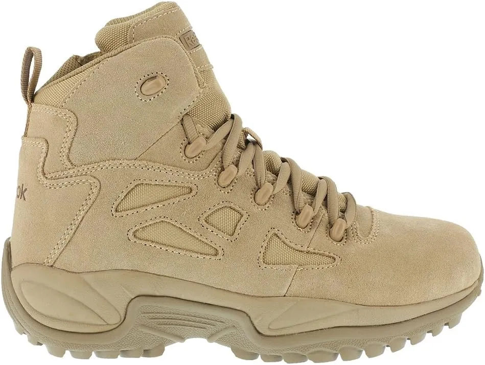 Reebok Work Men's Rapid Response RB Safety Toe 6" Stealth Boot with Side Zipper Military & Tactical