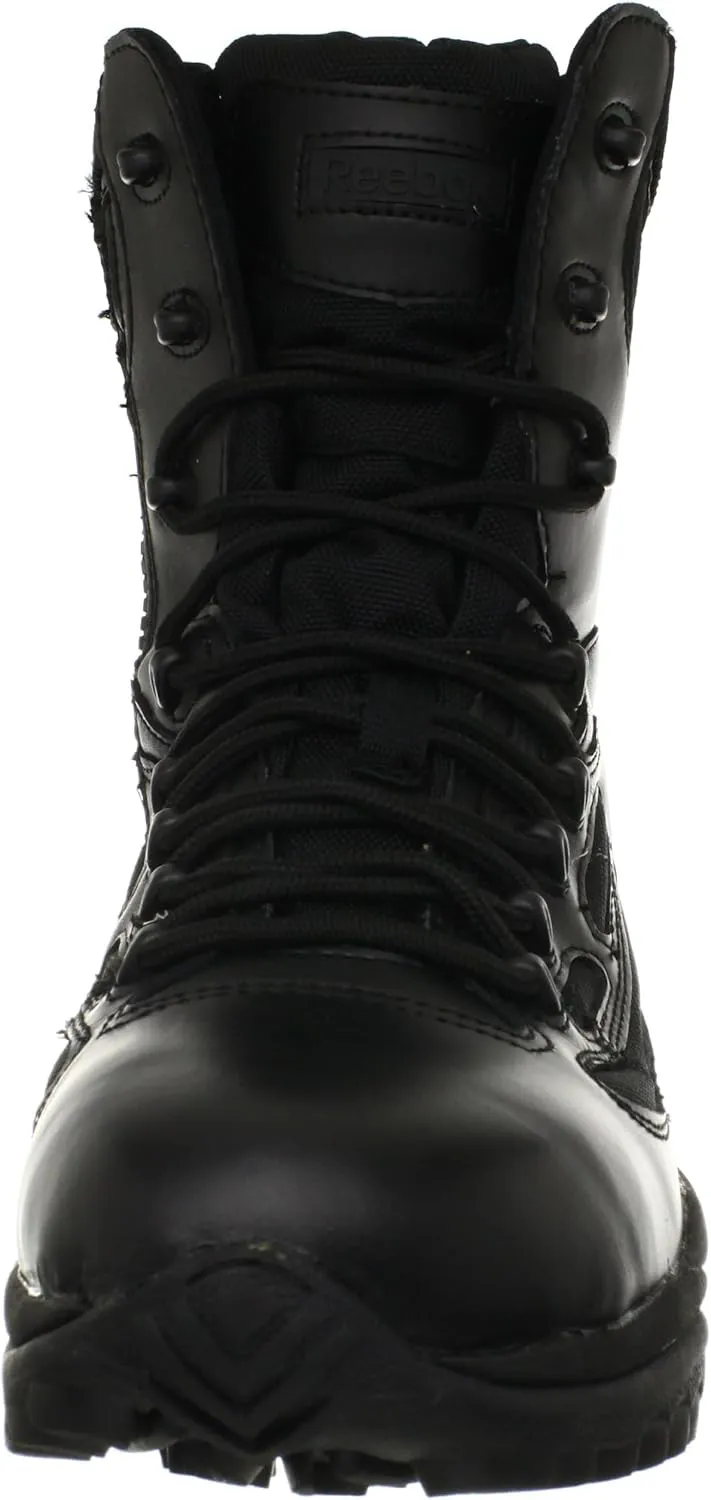 Reebok Work Men's RB8877 Rapid Response RB Soft Toe 8" StealthTactical Waterproof Boot with Side Zipper Black Military & Tactical