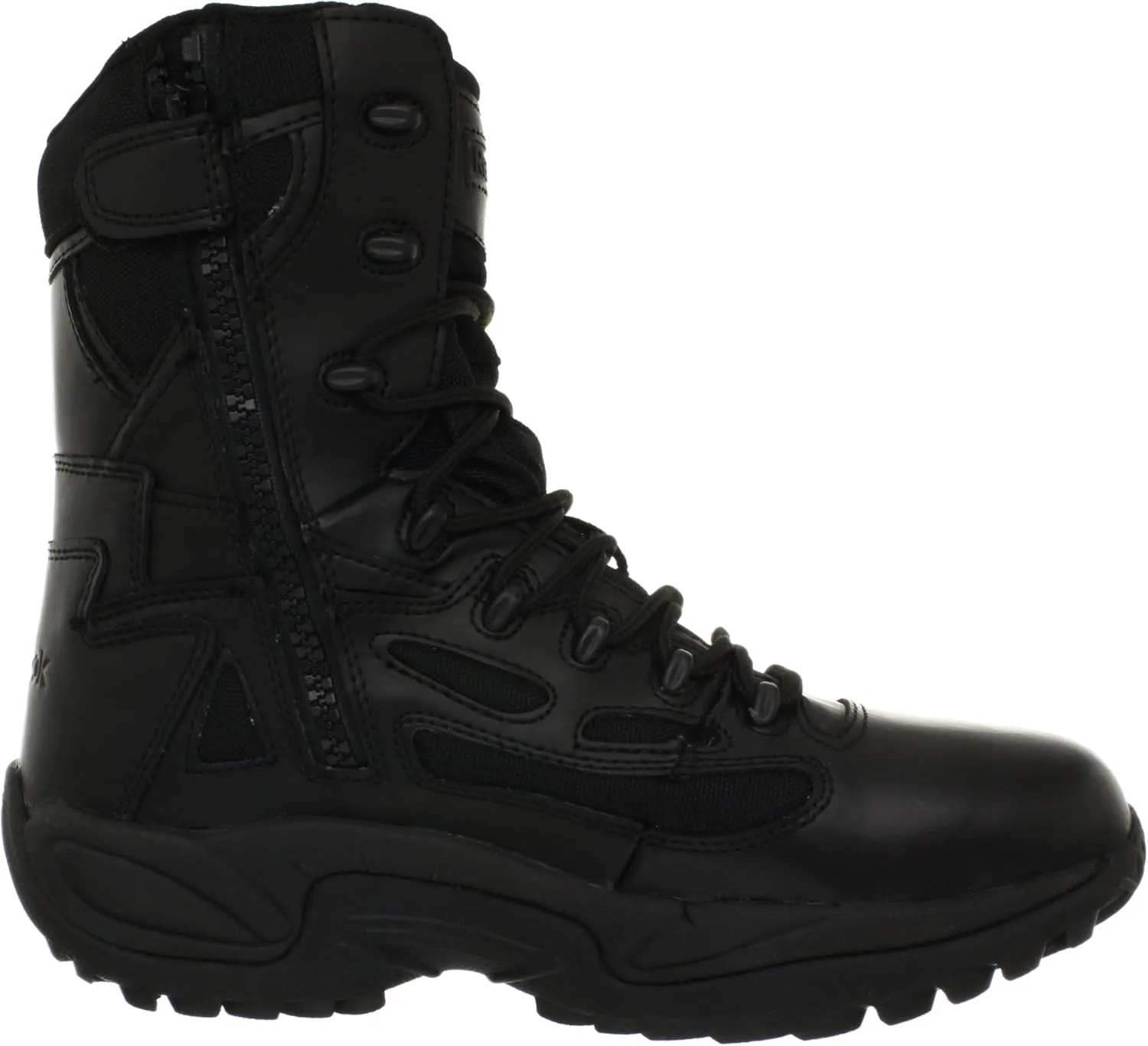 Reebok Work Men's RB8877 Rapid Response RB Soft Toe 8" StealthTactical Waterproof Boot with Side Zipper Black Military & Tactical