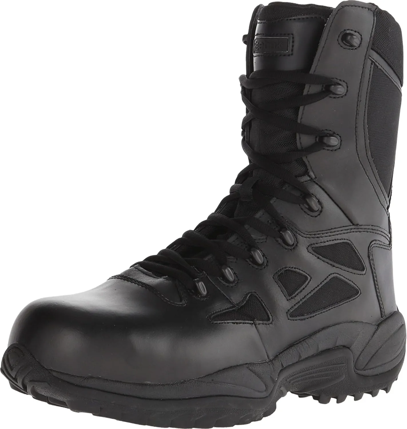 Reebok Work Men's RB8877 Rapid Response RB Soft Toe 8" StealthTactical Waterproof Boot with Side Zipper Black Military & Tactical