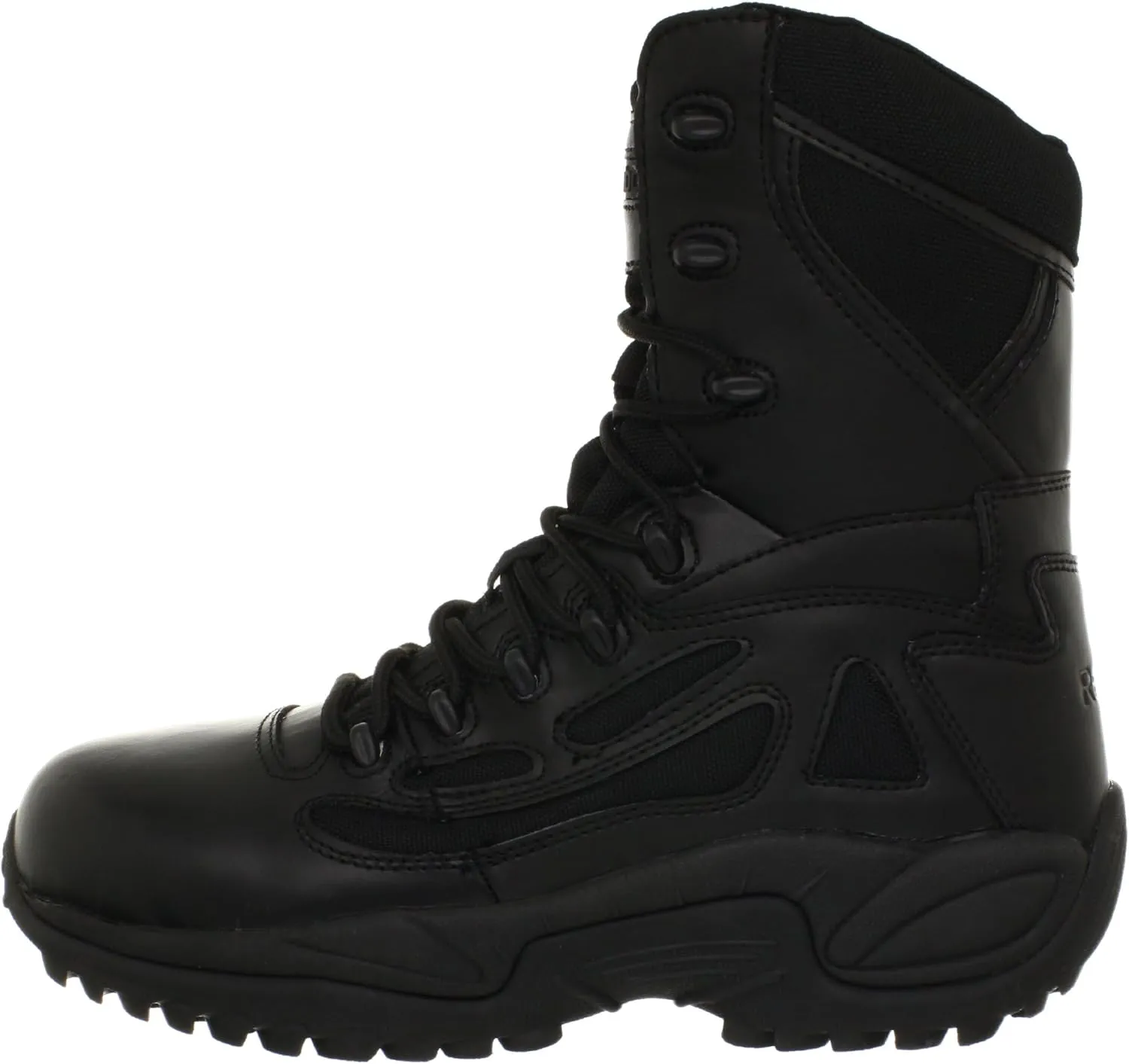 Reebok Work Men's RB8877 Rapid Response RB Soft Toe 8" StealthTactical Waterproof Boot with Side Zipper Black Military & Tactical