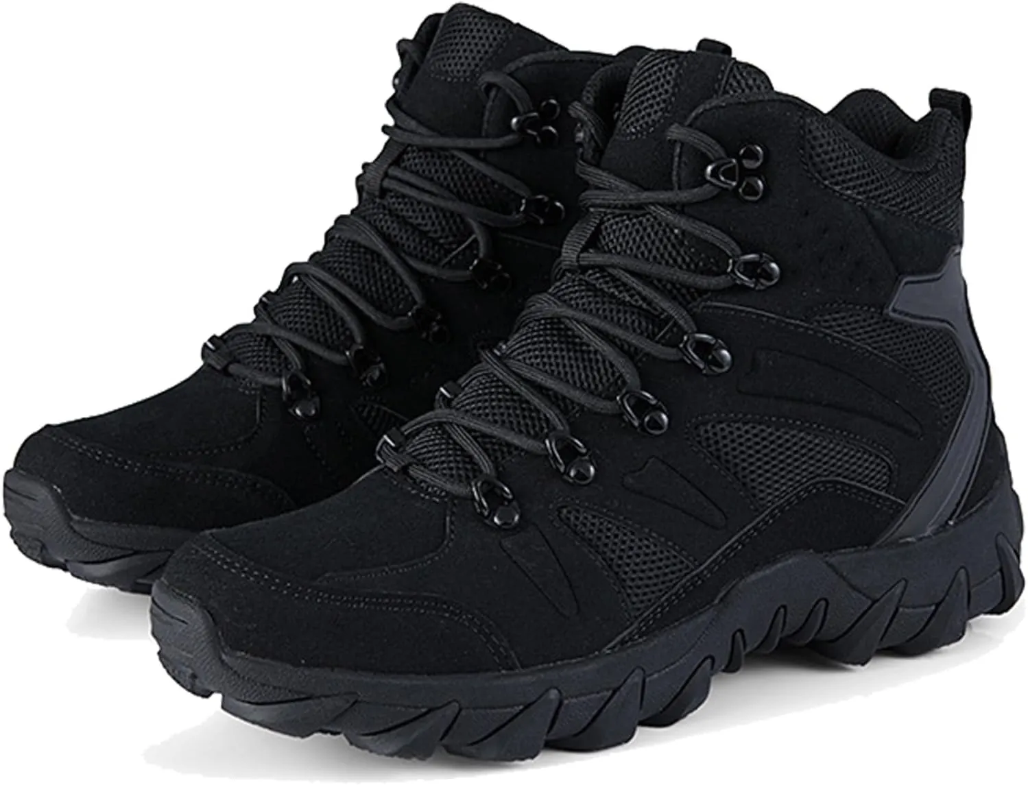 Renyqatt Men's Military Tactical Boots Combat Boots 6 Inches Lightweight Work Army Side Zipper Motorcycle Boot